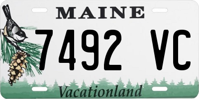 ME license plate 7492VC
