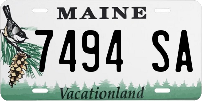 ME license plate 7494SA