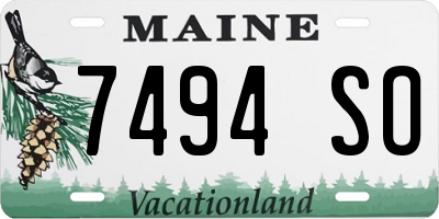ME license plate 7494SO