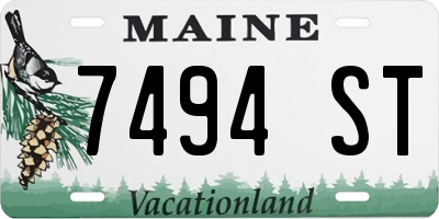 ME license plate 7494ST