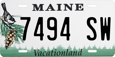 ME license plate 7494SW