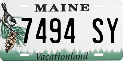 ME license plate 7494SY