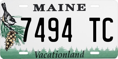 ME license plate 7494TC