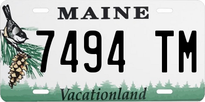 ME license plate 7494TM