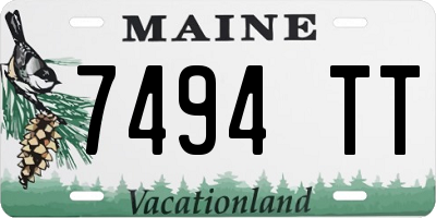ME license plate 7494TT