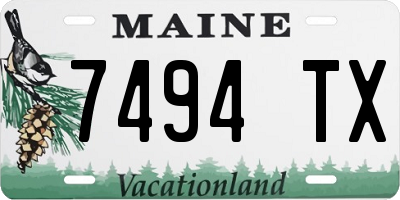ME license plate 7494TX