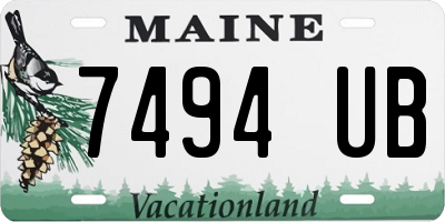 ME license plate 7494UB