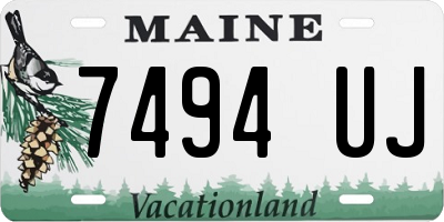 ME license plate 7494UJ