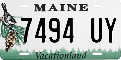 ME license plate 7494UY