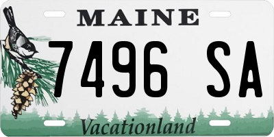 ME license plate 7496SA