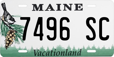 ME license plate 7496SC