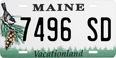 ME license plate 7496SD