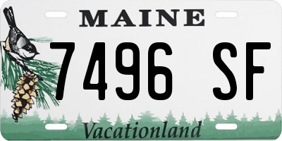 ME license plate 7496SF