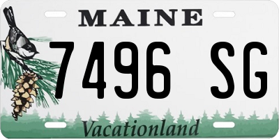 ME license plate 7496SG