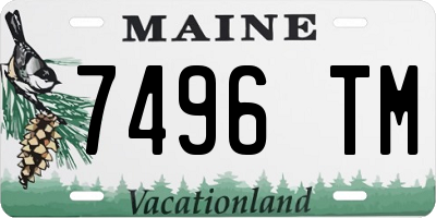 ME license plate 7496TM