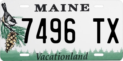 ME license plate 7496TX