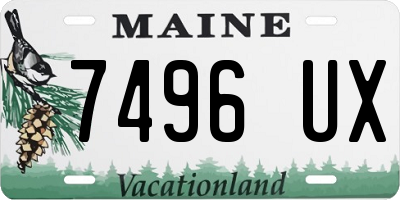 ME license plate 7496UX