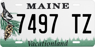 ME license plate 7497TZ
