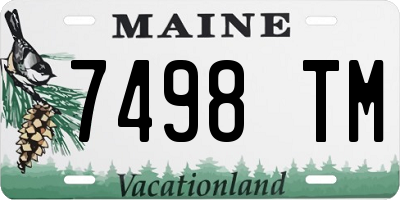 ME license plate 7498TM