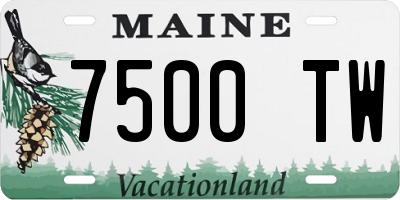 ME license plate 7500TW