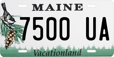 ME license plate 7500UA