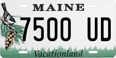 ME license plate 7500UD