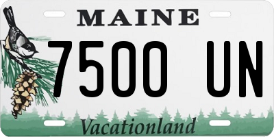 ME license plate 7500UN