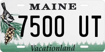 ME license plate 7500UT