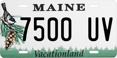 ME license plate 7500UV