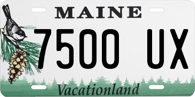 ME license plate 7500UX