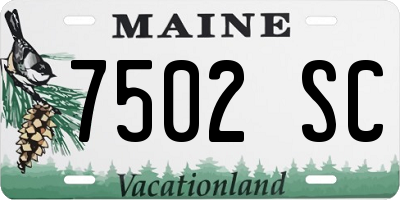 ME license plate 7502SC