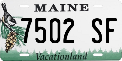 ME license plate 7502SF