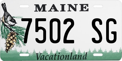 ME license plate 7502SG