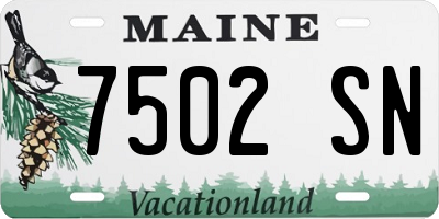 ME license plate 7502SN