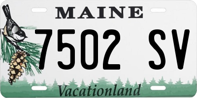 ME license plate 7502SV