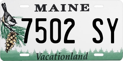 ME license plate 7502SY