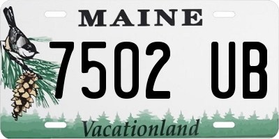 ME license plate 7502UB