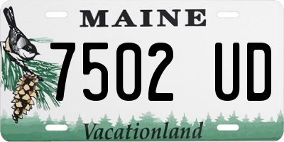 ME license plate 7502UD