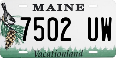 ME license plate 7502UW