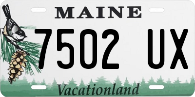 ME license plate 7502UX