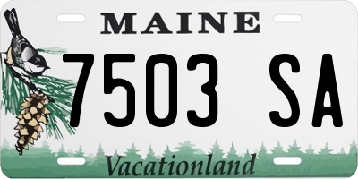 ME license plate 7503SA