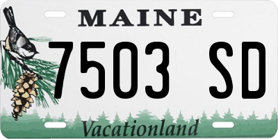 ME license plate 7503SD