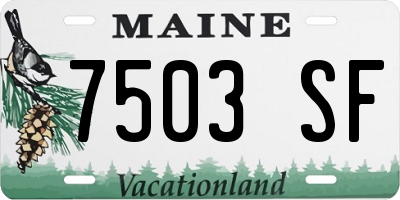 ME license plate 7503SF
