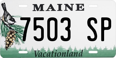 ME license plate 7503SP