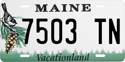 ME license plate 7503TN