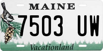 ME license plate 7503UW