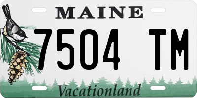 ME license plate 7504TM