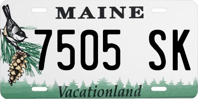 ME license plate 7505SK