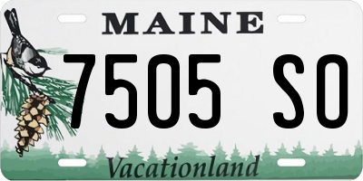 ME license plate 7505SO