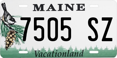 ME license plate 7505SZ